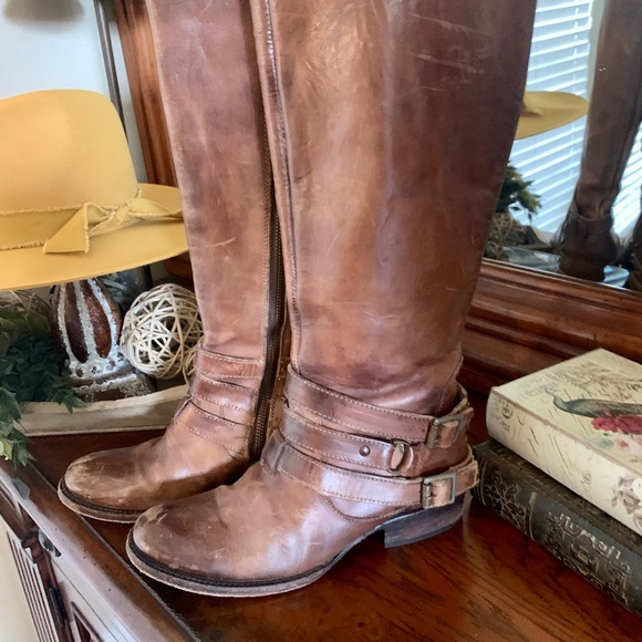 Freebird by Steven Irish leather Boots Distressed harness Western $295 Size 7 - Picture 2 of 10